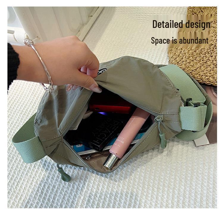 Сверхлегкая водонепроницаемая нейлоновая сумка кроссбоди - Женская большая вместимость, универсальная подмышечная сумка-седло