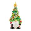 Yousheng Lighted Christmas Gnome Tree 6" Resin Faceless Old Man Christmas Tree with Multicolored Lights for Tabletop Home Room Fireplace Decor