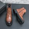 Модные, горячо продаваемые, высококачественные ботинки для рабочей одежды, Европа, Америка, толстая подошва, износостойкие, мужские походные ботинки, кожаные мотоциклетные ботинки