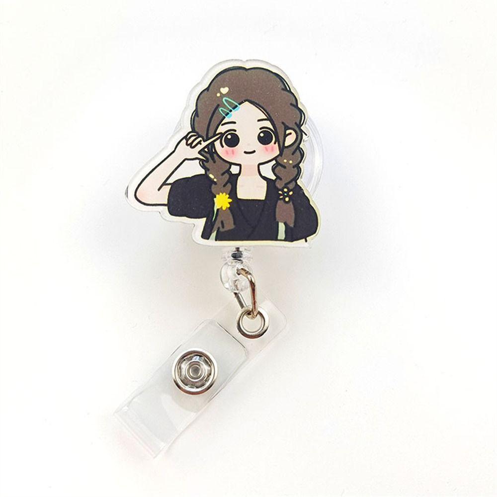Зажимы для бейджей Держатель для значка медсестры Держатель для удостоверения личности молодой девушки Выдвижной шнурок для бейджа Бейдж