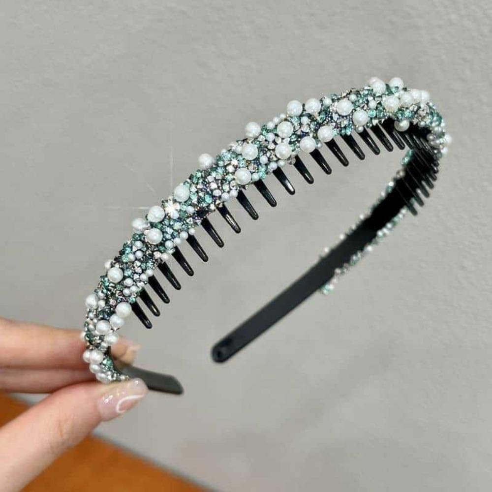 Сладкие стразы Нескользящая повязка для волос Тонкая для умывания Ободок для волос Кристалл Зубчики Повязка на голову Леди