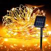 High Efficiency Solar Powered 100 Led Copper Wire Light String For Garden