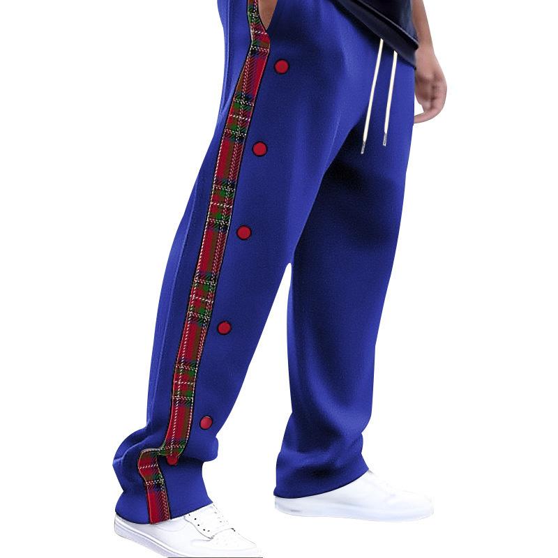 Повседневные спортивные штаны средней талии с карманами для мужчин, длинные брюки для отдыха с винтажным клетчатым принтом, мужские свободные брюки на шнурке, уличная одежда