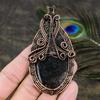 Black Rutile Handmade Copper Wire Wrap Jewelry Pendant 3.51 T1u80