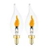 E12/E14/E27 LED Flame Light Bulb Glass Flicker Fire Effect Light Candle Flame LED Bulb  Restaurant