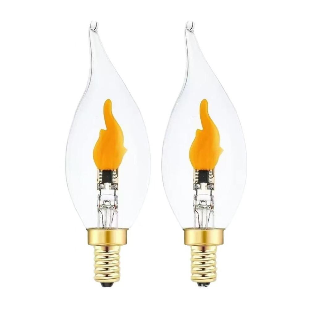 E12/E14/E27 LED Flame Light Bulb Glass Flicker Fire Effect Light Candle Flame LED Bulb  Restaurant
