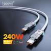 QOOVI PD 240W USB C To USB Type C Cable For Macbook Laptop Charger Fast Charging For iPhone 16 Xiaomi Samsung Charge Cord