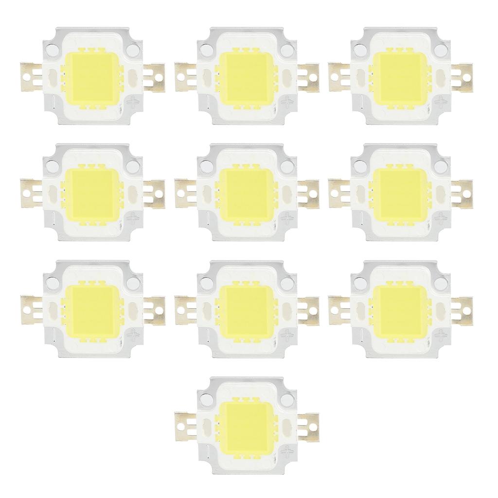 10PCS COB Light Source 10W  6500K Integrated LED Chip 12V 700mA for DIY Lamp Accessories Pure White Light
