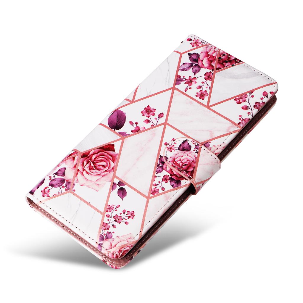 Для Xiaomi Redmi Note 14 4G (164,84мм) Чехол Лакированный Мраморный Узор Кожаный Чехол для Телефона