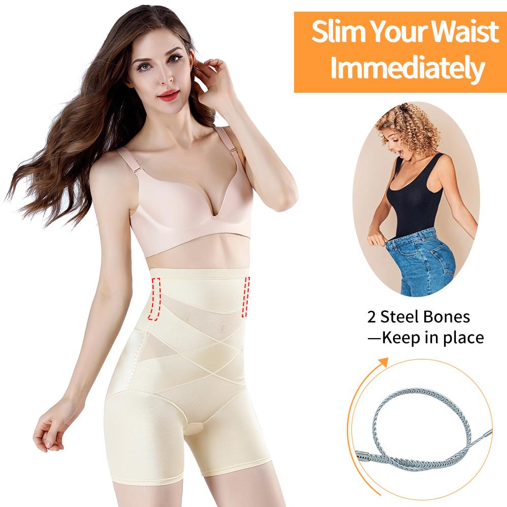 Женские шорты с контролем живота Корректирующее белье с высокой талией Формирователь тела Утягивающее нижнее белье Безопасные короткие брюки Под платья Тренер для талии Boyshort