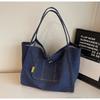 New Trendy Casual Denim Bag Women's Large-capacity Commuter Shoulder Bag Fashionable Portable Tote Bag