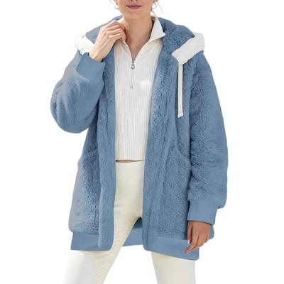 Женское пальто с длинными рукавами, капюшоном, зимнее теплое пальто-куртка