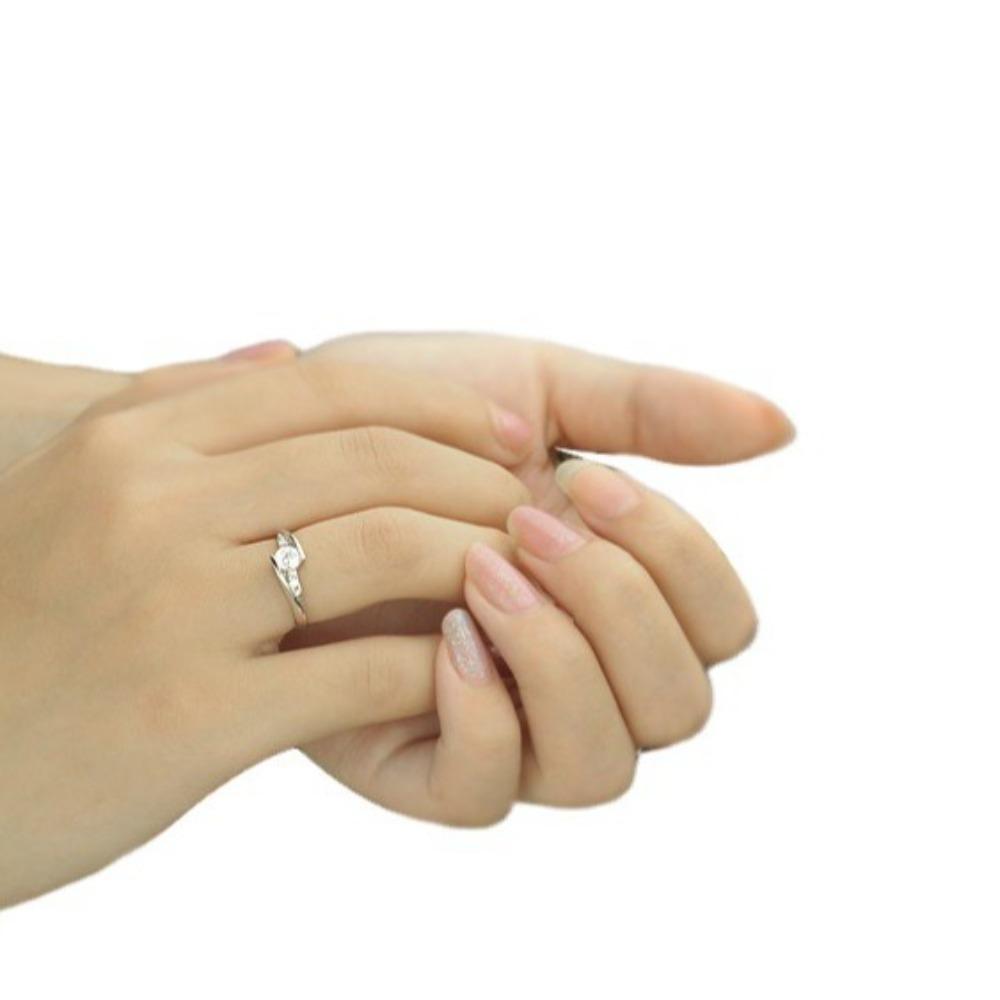 Eternal Love Rings for Women Silver Plated Copper Crystal Wedding Band Fashion Couple Jewelry