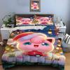 Комплект постельного белья с принтом покемона Джигглипаффа, пододеяльник, 1 пододеяльник, 2 наволочки, комплект постельного белья для взрослых и детей, роскошный подарок на день рождения