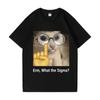 Erm, What Sigma? Funny Meme T-shirt For Men Women Silly Cat Humor Printed Fashion Tops Cotton O-Neck Cute Oversize Streetwear