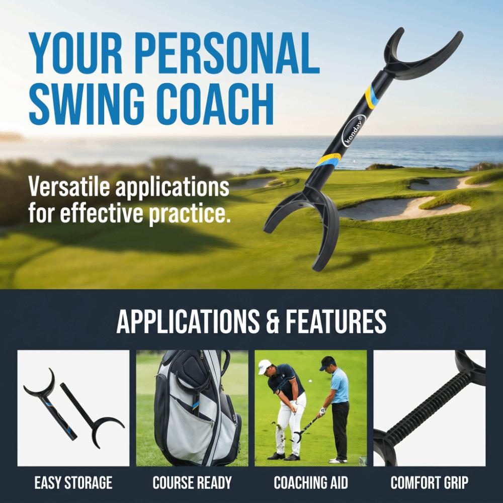 Horn Pole Design Golf Swing Trainer Plastic Material Alignment Aid Beginner Training