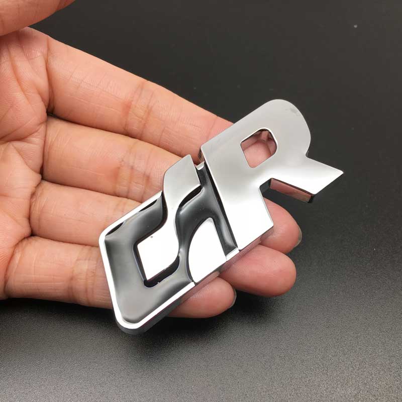 Car Styling 3D Metal R Logo Car Sticker Emblem Badge Rear Trunk Decal For Volkswagen Golf Passat Tiguan CC Sagitar Touareg SR GR