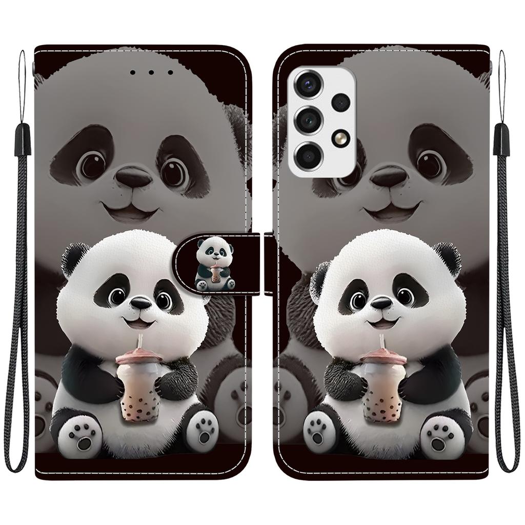 Handmade PU Leather Flip Case for Samsung Galaxy A53 5G (A536B/A536U/A536...)- Anti-Slip Shockproof Cover with Wrist Strap & Heart/Rose Cat Designs