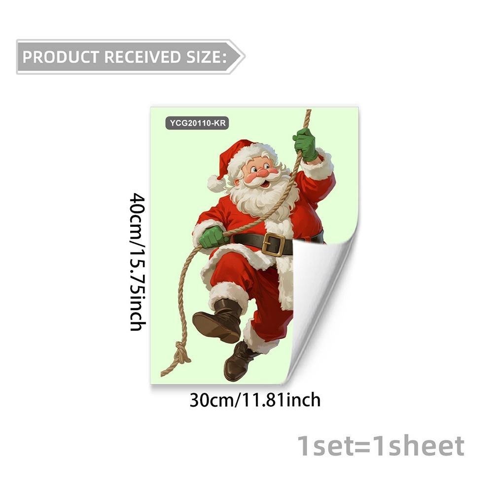 Glow-in-the-Dark Christmas Wall Sticker Multicolor Self-Adhesive Toilet Decals Easy Apply Cartoon Santa Snowman Deer