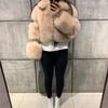 Winter New Women's Short Imitation Coat Lapel Warm Fashion Artificial Fox Fur Coat