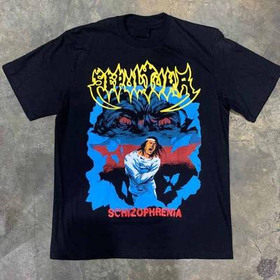 Футболка с логотипом группы Schizophrenia Sepultura Классическая черная Унисекс S-5XL EM1239 Унисекс Футболка