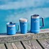 STANLEY Classic Vacuum Hammertone Lake Ideal for Outdoor Dishwasher Warranty Japanese Mug, 0.35L, Blue, Insulated, Handle, Activities, Camping, Safe,