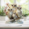 2D Owl Acrylic Sign Decorative Plaque Art Craft Unique with Base Table Ornament for Fireplace Office