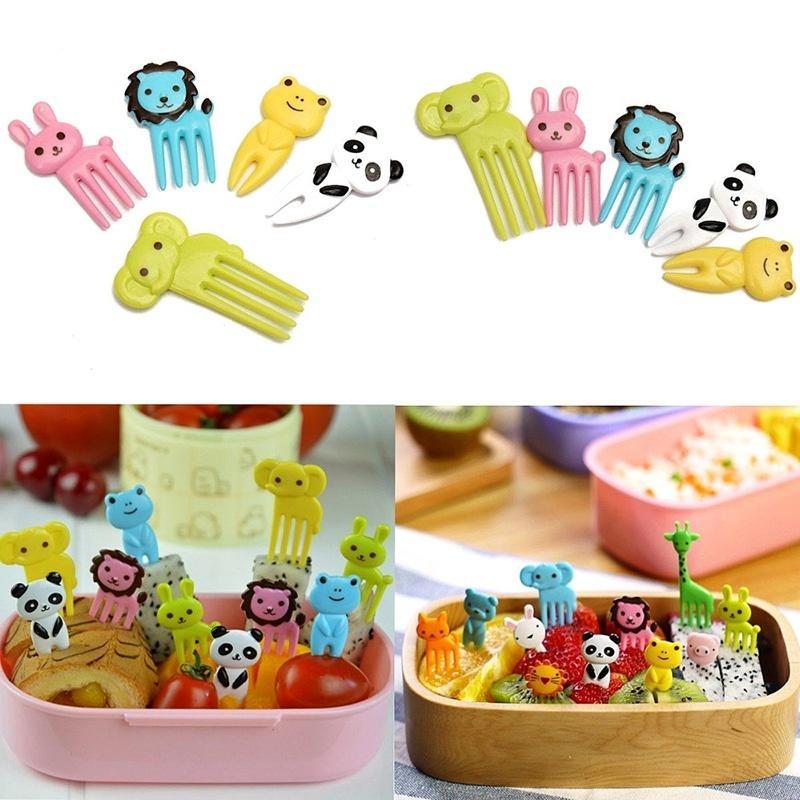 10pcs Bento Kawaii Animal Food Fruit Picks Forks Lunch Box Accessory Decor Tool