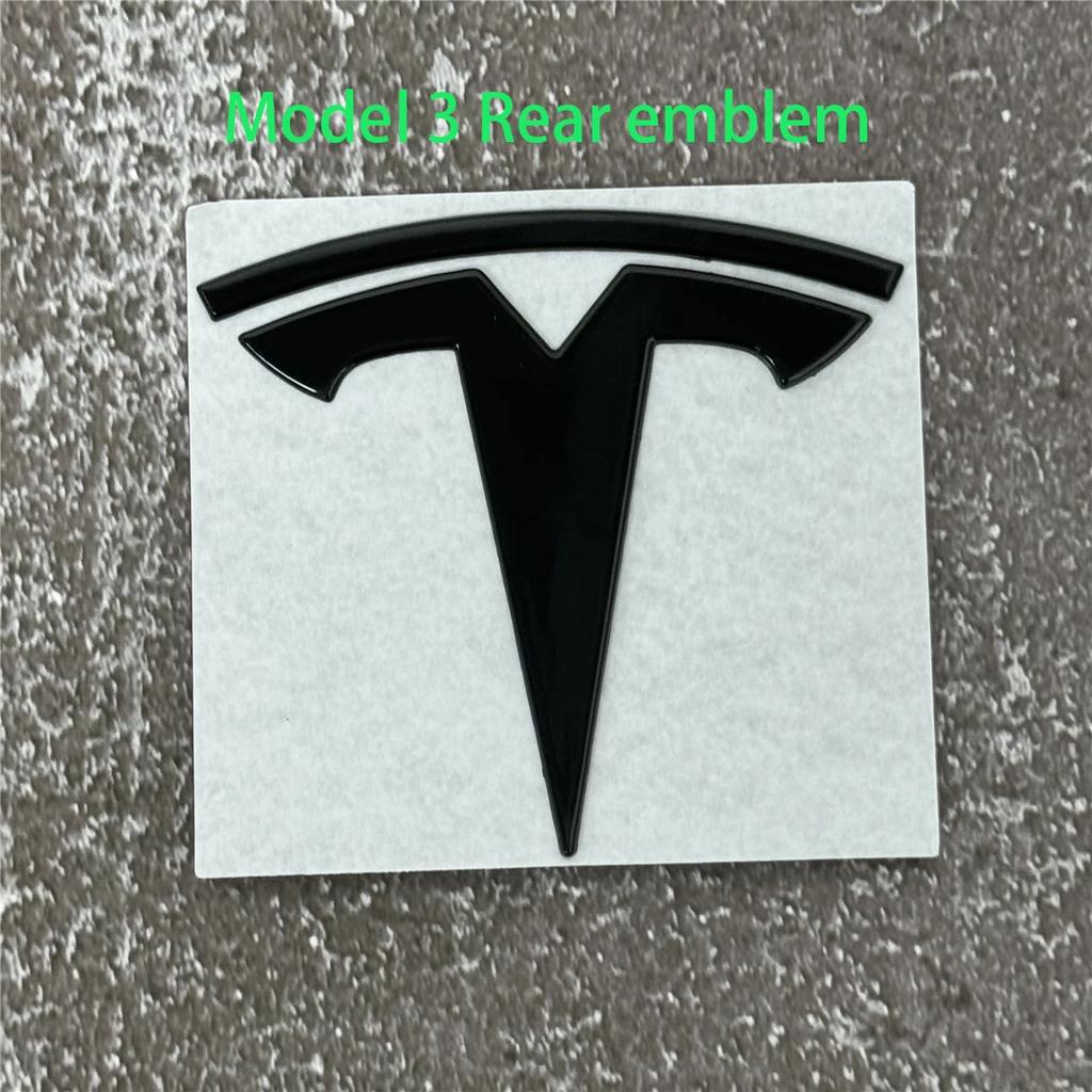 EPYFH1 Front Bumper or Rear Trunk Logo for Tesla Replacement Kit Model 3/Y - Metal Blackened Logo Emblem Car Exterior Decoration Parts