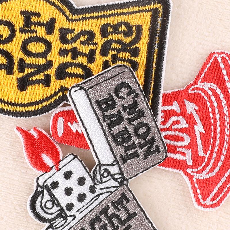 Source Embroidery Label English Letter Badge Cloth Label Clothing Accessories Patch Sticker DIY Embroidery Cloth Sticker