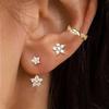 Набор сережек-гвоздиков для tragus с кристаллами в виде цветка, модные квадратные серьги-кольца huggie для женщин, оптовая продажа, украшения для хряща, helix, мочки уха