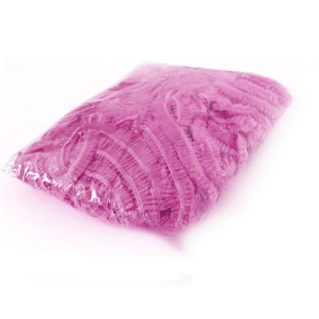 (SU)Одноразовые шапочки для душа и купания для волос, плиссированная эластичная шапка для гостиничного салона, 100 шт.