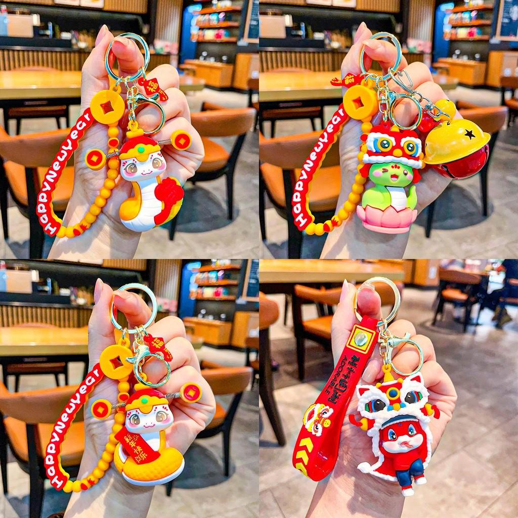 Playful Silicone Snake Year Keychain With Traditional Chinese Elements For Memorable Presents