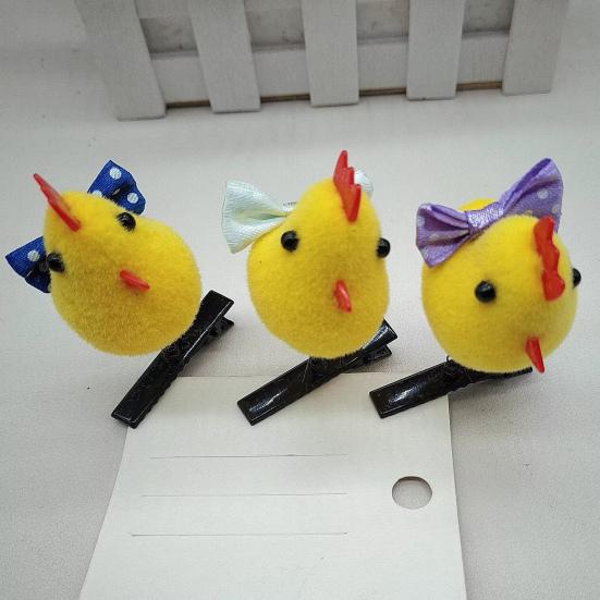 1/2/5Pcs Hair Pin Flocking Cartoon Capibara Chick Duck Decor Spring Design Metal Hair Clips Decorative Holiday Party Hairpins Hair Accessories