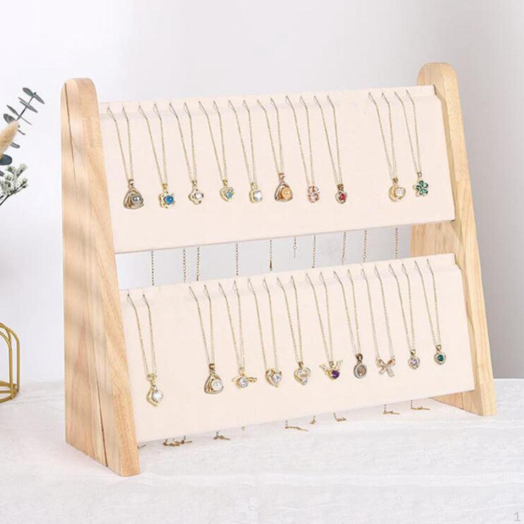 Necklace Display Stand Chain Holder Ornament 2 Layer Folded Jewelry Storage Pendant Organizer for