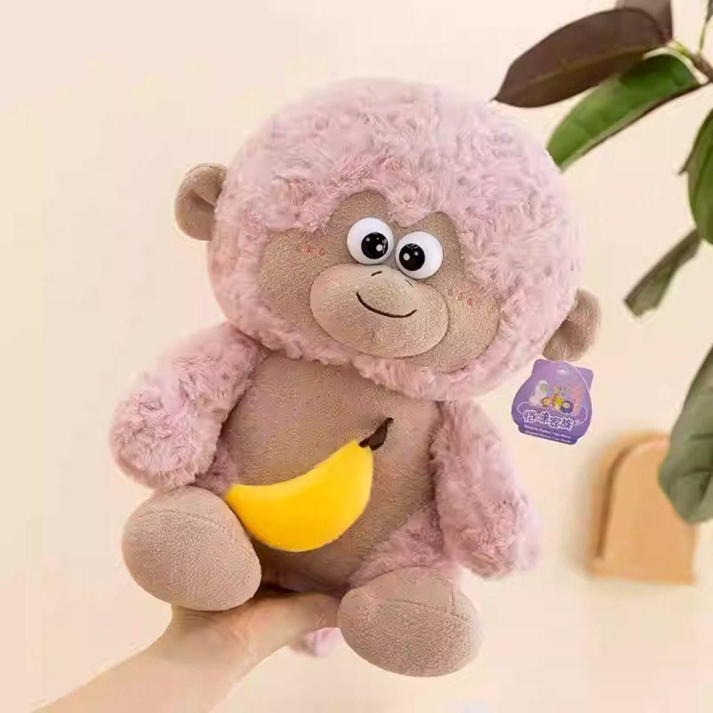 Super Soft Plush Monkey Toy Pull-out Banana Monkey Stuffed Animals  Car Decor