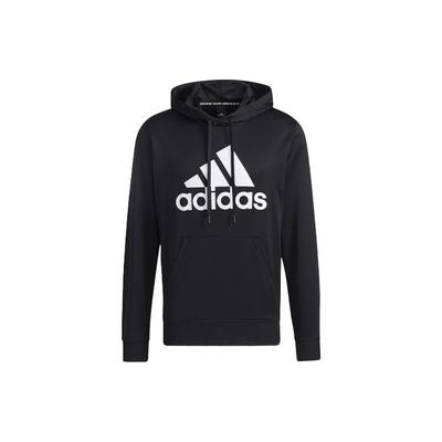 adidas Мужская толстовка с капюшоном с большим логотипом и принтом, черная GN0827