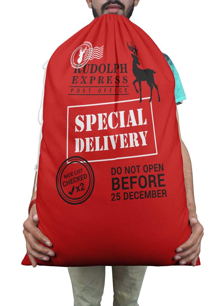 Printtoo 2 Pcs Santa Gift Sack for Kids Xmas Bag Christmas Sack Personalized Bags Large 27x20 Inch