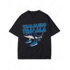 Футболка с мемом про акулу Tralala Funny Shark Подарки Женская мода Готические Винтажные футболки Повседневная футболка Короткий рукав