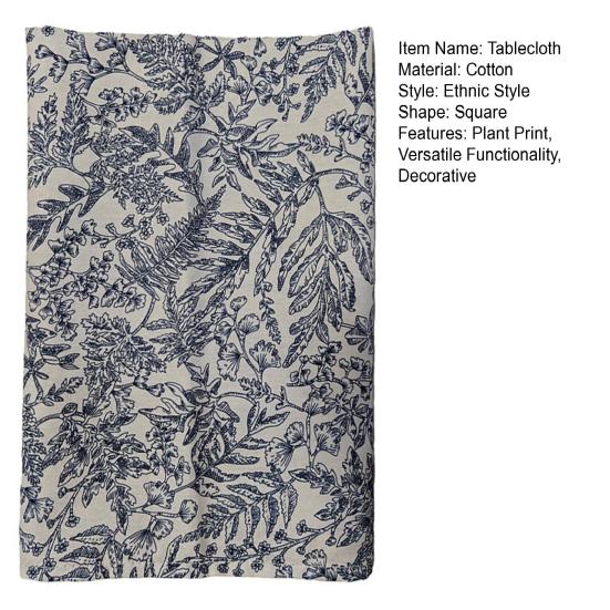 Plant Leaf Print Tablecloth Soft Fabric Foldable Napkin Cloth Boho Style Table Mat Dining Table Kitchen Home Party Wedding Bar Decor