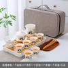 Dehua suet jade white porcelain set kung fu tea set cover bowl travel set company gifts can be added to customers