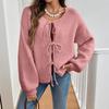 Women's Commuter Casual Loose Solid-coloured Jumper V-neck Autumn and Winter Cardigan with 2025 Autumn and Winter New