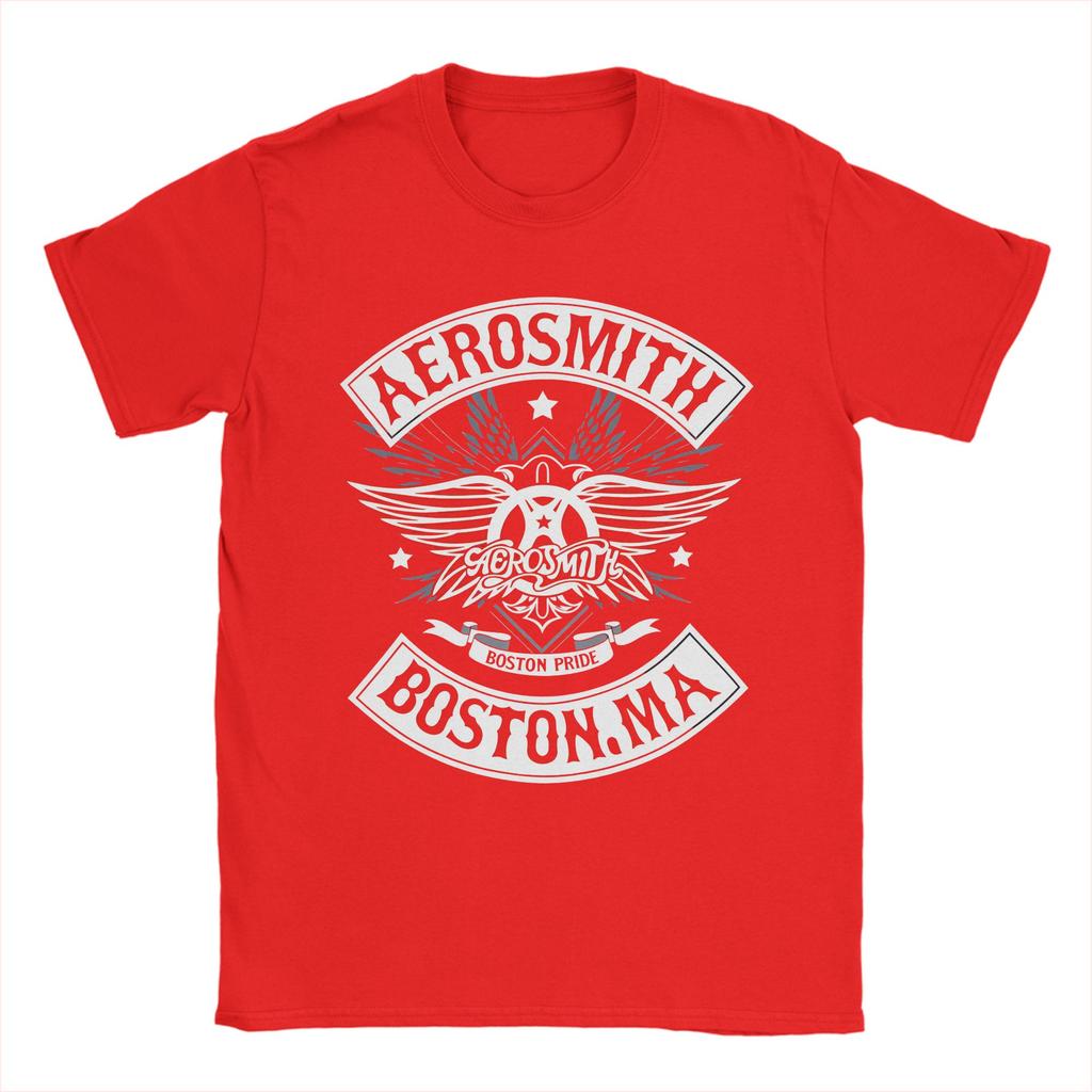 Vintage T Shirt Summer AEROSMITH BOSTON MA Fashion T Shirts Pure Cotton Tshirt for Man Aesthetic Plus Size Short Sleeve Tees