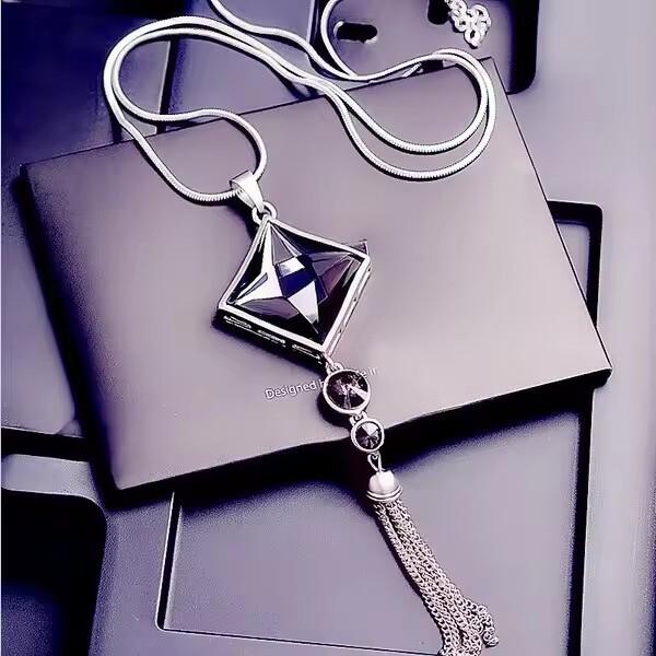 Crystal Geometric Necklaces & Pendants For Women Collier Femme Fashion Long Statement Necklace Accessories Sweater Chain Jewelry