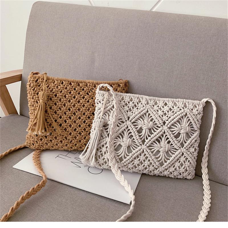 Модные плетеные сумки через плечо Соломенные летние женские плетеные сумки кроссбоди Пляжная дорожная сумка Женская сумка Женские сумки-мессенджеры Bolsa KTY