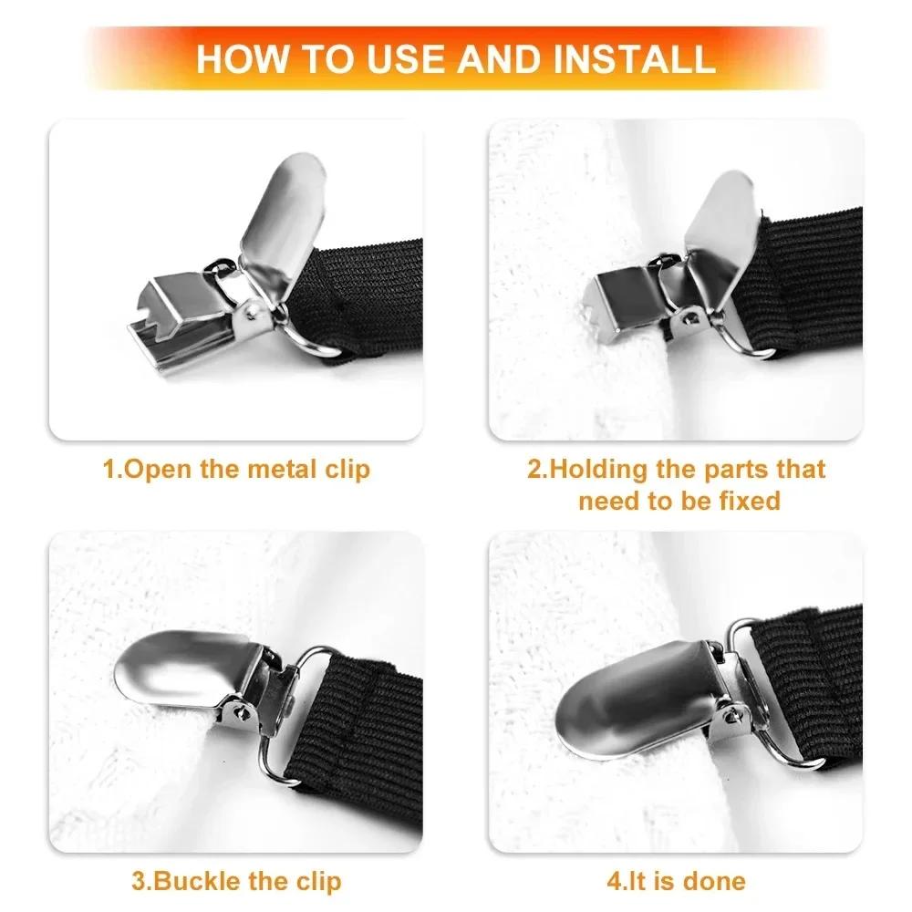 16/4Pcs/Set Adjustable Bed Sheet Grippers Belt Fastener Bed Sheet Clips Mattress Cover Blankets Quilt Holder Organize Gadgets