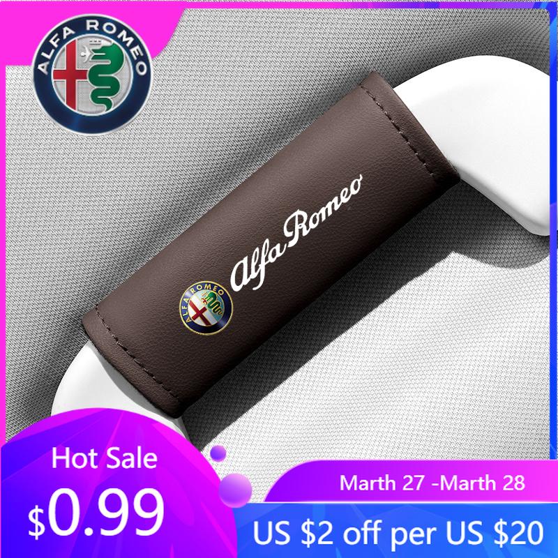 For Alfa Romeo For Alfa Romeo Giulia Stelvio Giulietta 156 159 147 Mito Leather Car Roof Armrest Pull Cover Handle Gloves Protec