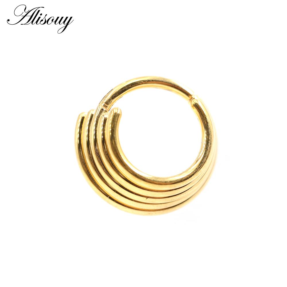 Alisouy 1PC Нержавеющая сталь Летучая мышь Пчела Змея Лист Нос Кольцо Daith Пирсинг Украшения Серьги-кольца для козелка хряща Спиральные серьги