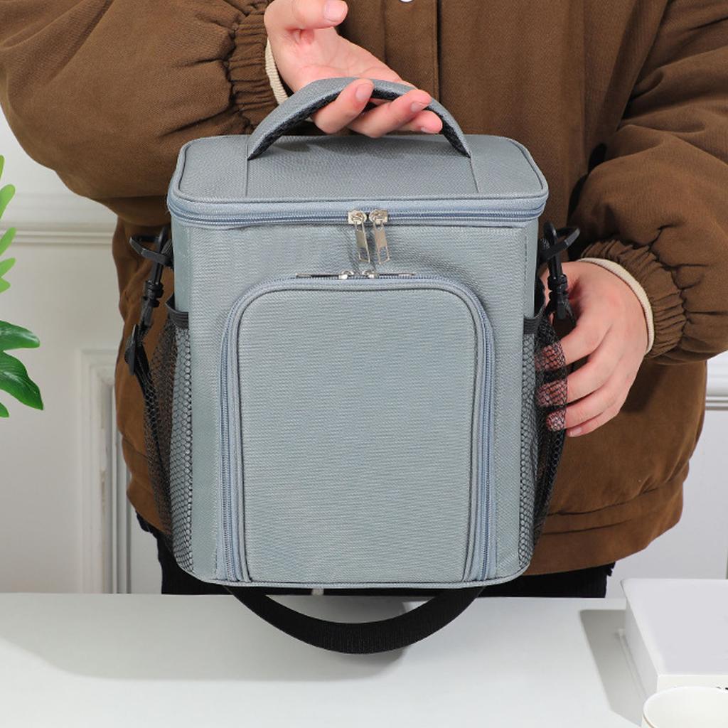 Insulated Bag Large Capacity Oxford Cloth Aluminum Foil Adjustable Shoulder Strap Portable Picnic Me