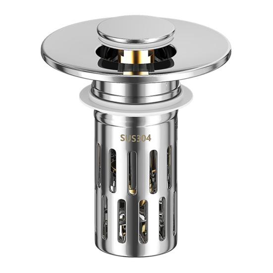 Латунный сердечник Заглушка для раковины Нержавеющая сталь Сливной фильтр для раковины в ванной комнате Легкая установка Защита от засоров Фильтр